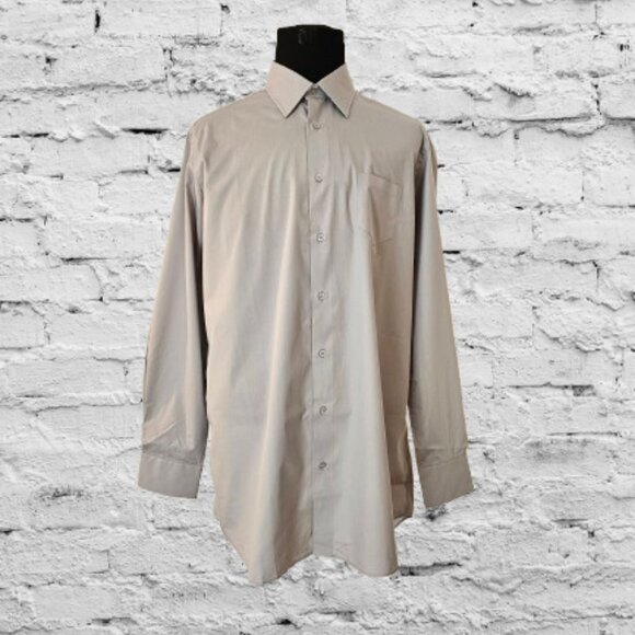 MODENA BASICS SLIM FIT MEN'S BIG & TALL LONG SLEEVE DRESS SHIRT - 18 (36/37) - Picture 3 of 6